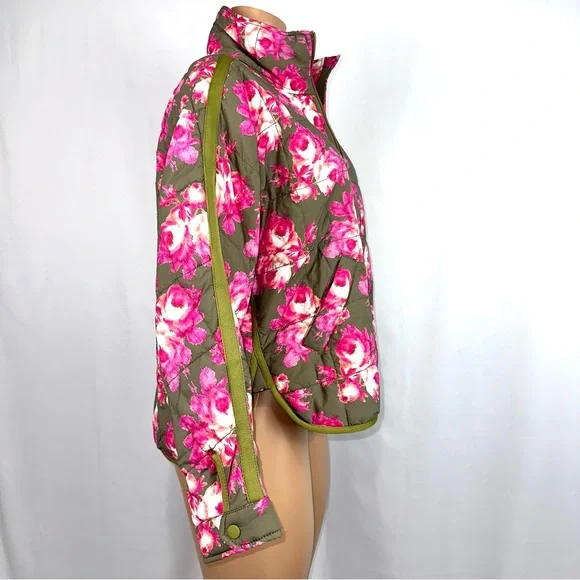 Free People FP Movement Printed Pippa Packable Puffer Jacket Sz S Pink Rose NWT - Picture 5 of 16